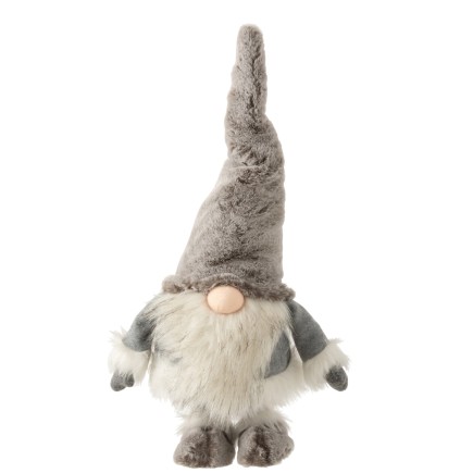 Père Noël en peluche gris 34x33x48 cm