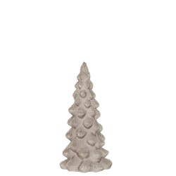 Sapin de Noël décoratif à led en verre gris 10x10x20 cm