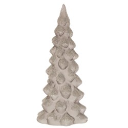 Sapin de Noël décoratif à led en verre gris 14x14x35 cm