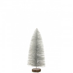 Árbol de navidad decorativo plástico brillos plata Alt. 40 cm