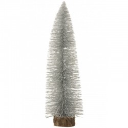 Árbol de navidad decorativo plástico brillos plata Alt. 61 cm