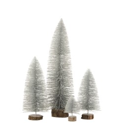 Sapin de Noël décoratif en plastique argent 19x19x61 cm