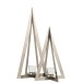 Árvore porta-velas em metal prateado 19x19x58 cm