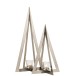 Árvore porta-velas em metal prateado 19x19x58 cm