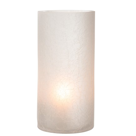 Photophore cylindrique en verre blanc 15x15x30 cm
