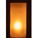 Photophore cylindrique en verre blanc 15x15x30 cm