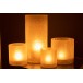 Photophore cylindrique en verre blanc 15x15x30 cm