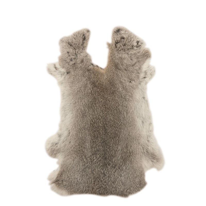 Peau de lapin en fourrure gris 53x36x1 cm