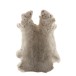 Peau de lapin en fourrure gris 53x36x1 cm