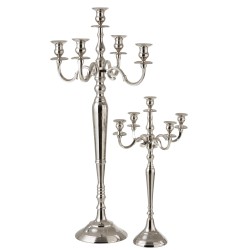 Chandelier 5 branches en aluminium argent 47x47x98 cm