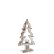 Photophore en bois blanc 23x8x40 cm