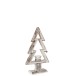 Photophore en bois blanc 23x8x40 cm