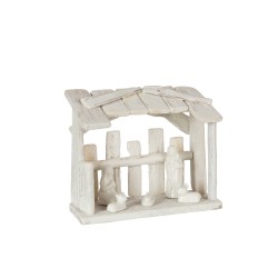 Crèche de Noël en Bois Blanc 25x10x21,5cm