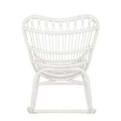 Fauteuil à bascule en bois blanc 110x70x97 cm