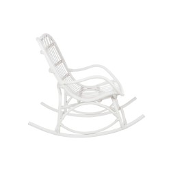 Fauteuil à bascule en bois blanc 110x70x97 cm