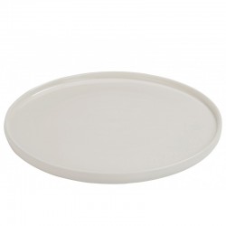 Assiette ronde à rebord en porcelaine blanche D31cm
