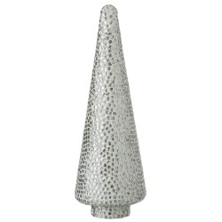 Arbre de Noël mosaïque en verre argent 13x13x41 cm