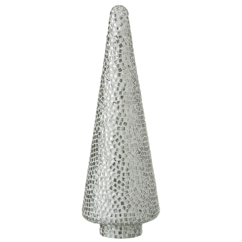 Arbre de Noël mosaïque en verre argent 13x13x41 cm