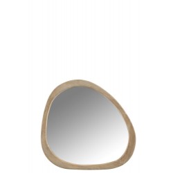 Miroir irrégulier dans cadre en bois de manguier