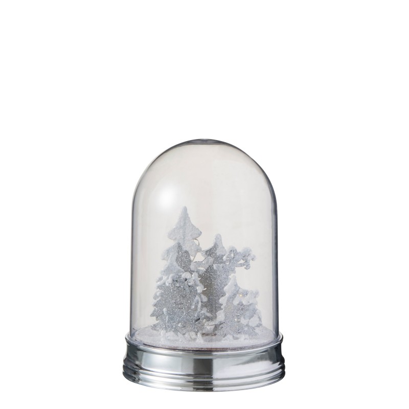 CAMPANA INVIERNO ARBOLES + CIERVO LED ACRILICO BLANCO