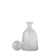 Bouteille deco avec bouchon verre transparent et blanc 31 cm