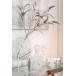 Bouteille deco avec bouchon verre transparent et blanc 31 cm