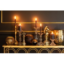 Candelabro/portavelas tibo cristal transparente Alt. 24