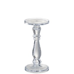 Candelabro/portavelas leti cristal transparente Alt. 27 cm