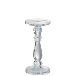 Candelabro/portavelas leti cristal transparente Alt. 27 cm