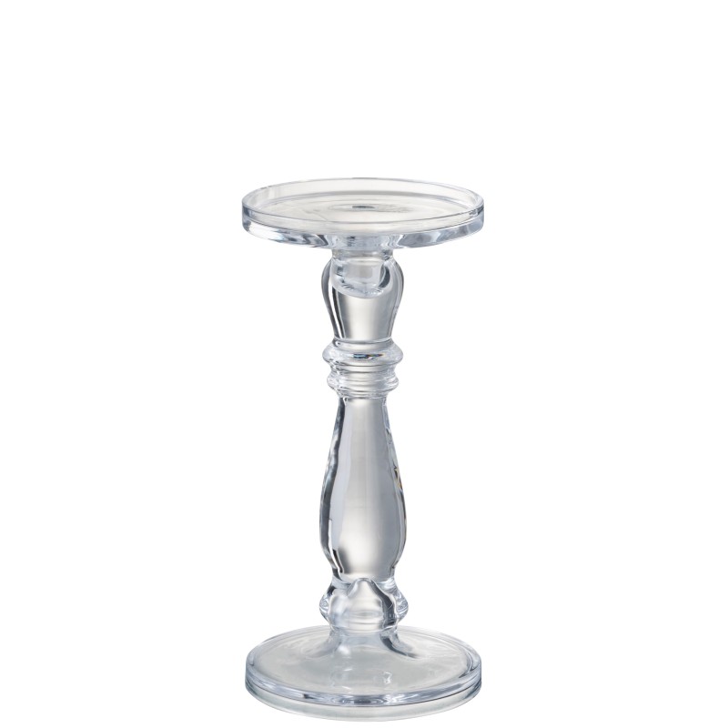 Candelabro/portavelas leti cristal transparente Alt. 27 cm