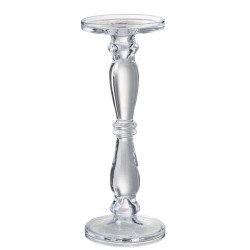 Candelabro/portavelas leti cristal transparente Alt. 35