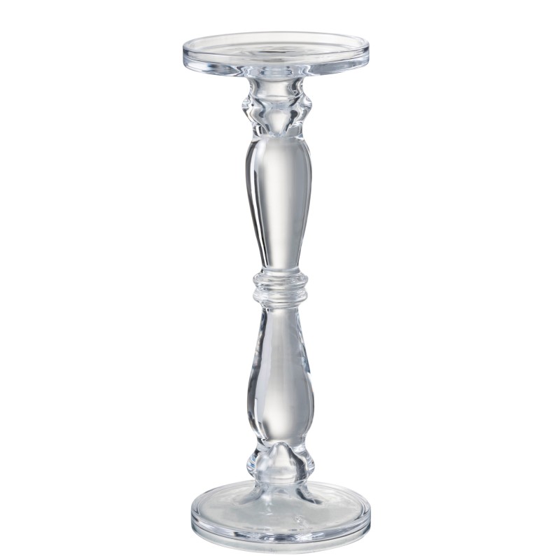 Candelabro/portavelas leti cristal transparente Alt. 35