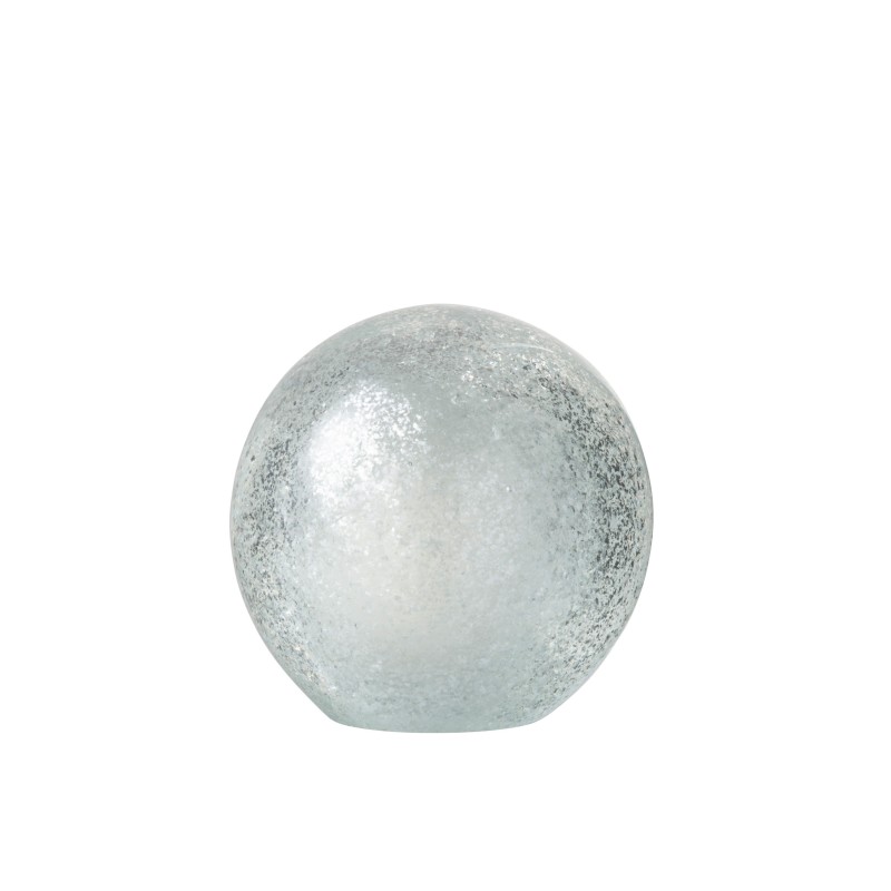 PRESSE PAPIER FLOCONS VERRE ARGENT / TRANSPARENT 10 cm