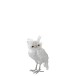 HIBOU DEBOUT PELUCHE / PLUMES BLANC / ARGENT 22,5 cm
