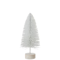 Árbol de navidad decorativo brillo blanco Alt. 38 cm