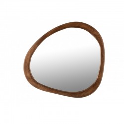 Miroir irrégulier en bois de manguier marron 58x59