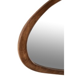 Miroir irrégulier en bois de manguier marron 64x3.5x56 cm