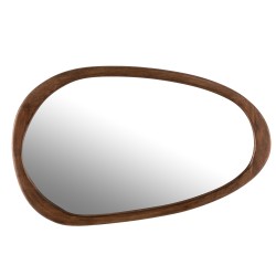 Miroir irrégulier en bois de manguier marron 83x51