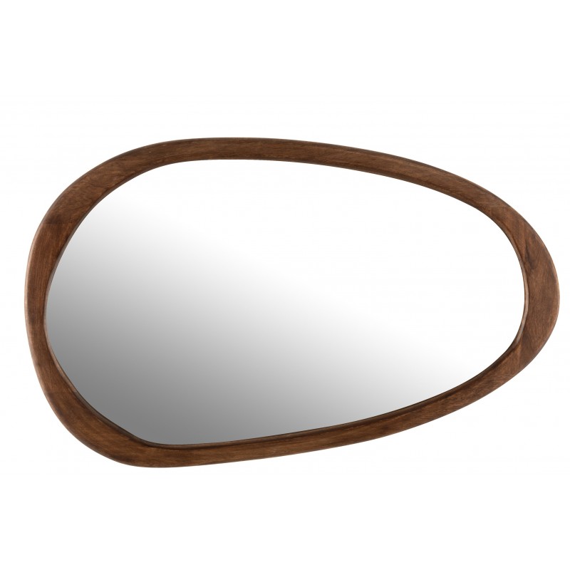 Miroir irrégulier en bois de manguier marron 83x51