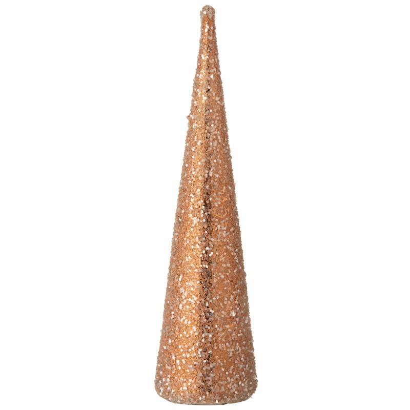 Cône de Noël en Verre Saumon 9,5x9,5x35,5cm