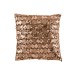 Coussin sequins en velours marron et bronze 45x45cm