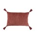 Cuscino rettangolare con motivo in cotone rosso 60x40cm Cuscino rettangolare con motivo in cotone rosso 60x40cm