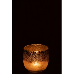 Photophore en verre gris 11x11x9 cm