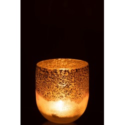 Photophore en verre gris 13x13x15 cm