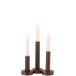 Set de 3 candelabros bajo moderno hierro opaco marrón oscuro Alt. 22 cm