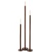 Lot de 3 chandeliers en métal marron 15x15x103 cm