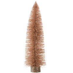 Sapin de Noël décoratif en plastique rose doré 19x19x61 cm