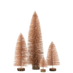 Albero di Natale decorativo in plastica rosa dorata 19x19x61 cm