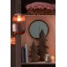 Sapin de Noël en bois marron sur pied en bois marron 23x8x45 cm