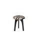 Tabouret rond avec assise en cuir et motif zébré